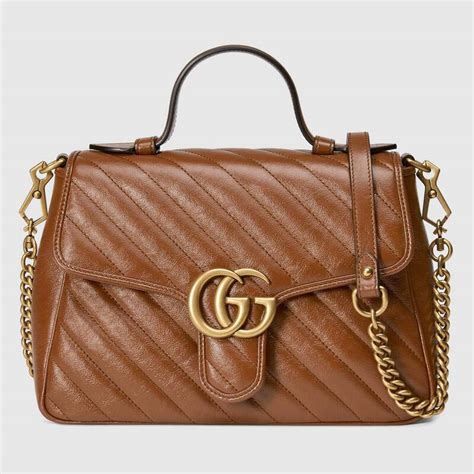 gg marmont small leather top handle bag